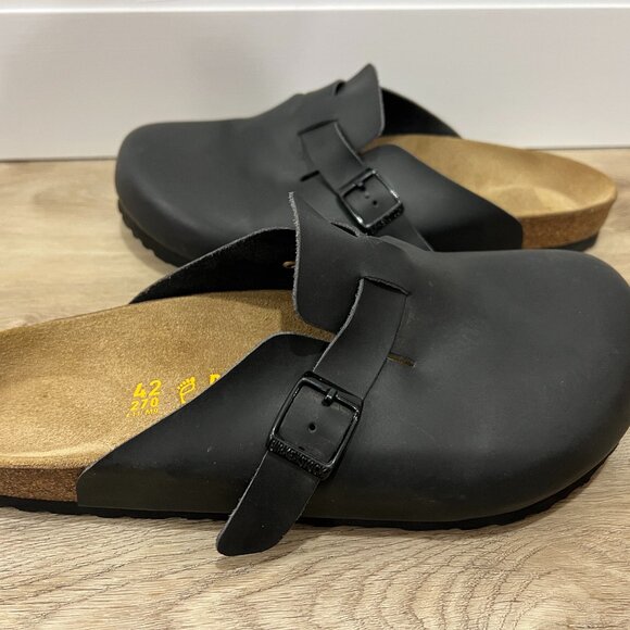 Birkenstock Other - Birkenstock Black Leather Boston Clog Sandals sz 42 US 9